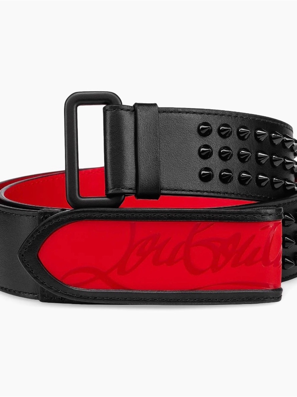 Christian Louboutin Black Spiked Loubi Belt